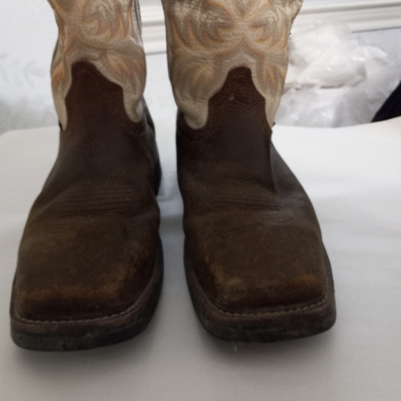 Justin Original Mens 12D Steel Toed Leather Work Boots #4684 - Picture 9 of 14